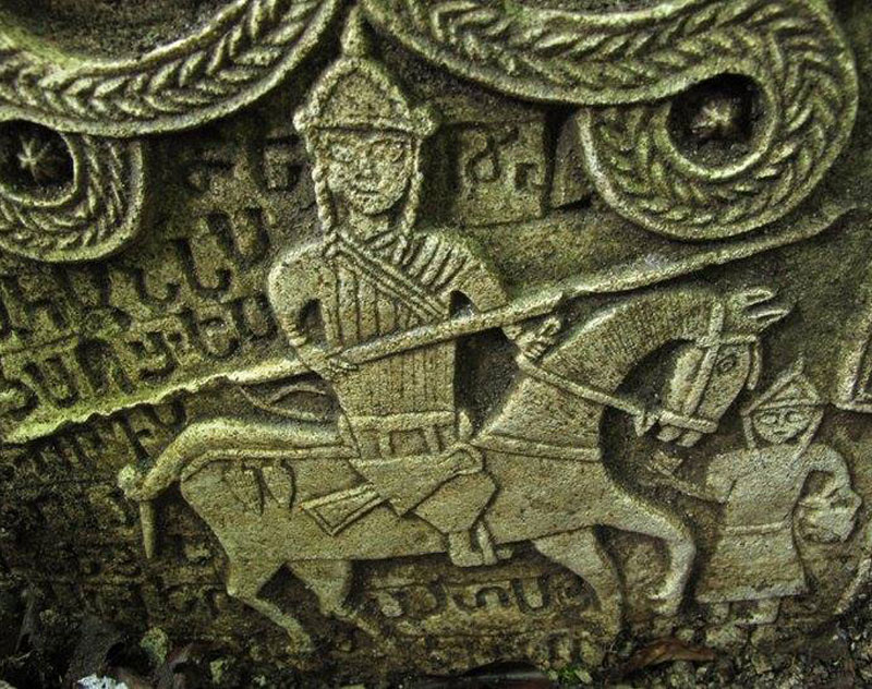 Funerary bas-relief of an Armenian cavalryman, Koshik Hermitage, 12th Century, Artsakh (Karabakh).